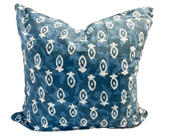 indigo batik print pillow
