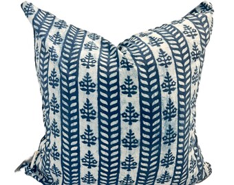 Leafy Faded Blue Pillow