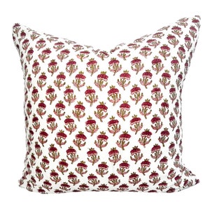 Kate Rust floral block print pillow