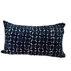 blue batik print pillow