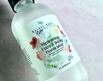 Hydrating Face & Body Floral Mist | Soothing Facial Mist | Lavender, Rose, Chamomile Water | Skin Care Self Care Aromatherapy
