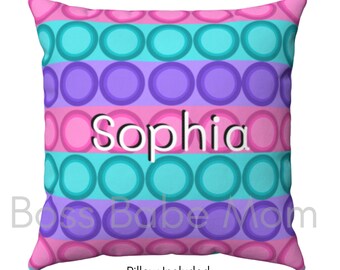 Kids Pop it Pillow, Kids Popable Pillow, Pop it Decor, Popable Fidget Pillow, Custom Kids gifts