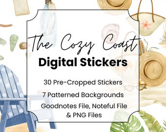 Summer Stickers | Goodnotes and Noteful Stickers | Pre-Cropped Digital Planner Stickers
