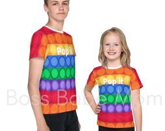Pop it Shirt, Rainbow Pop Fidget Shirt, Popable Shirt, Kids Popable Fidget, Fidget Tee, Kids Christmas Gifts, Rainbow Gifts