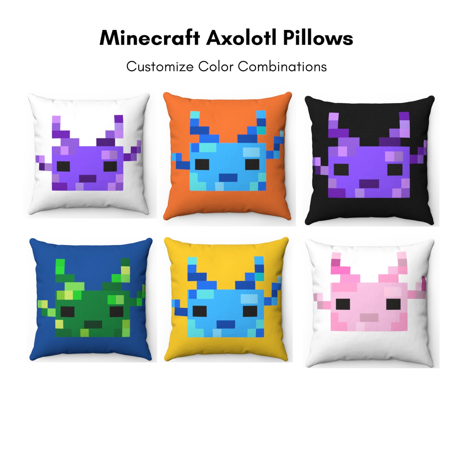 Minecraft Axolotl Plush Minecraft Axolotl Pillow Axolotl | Etsy
