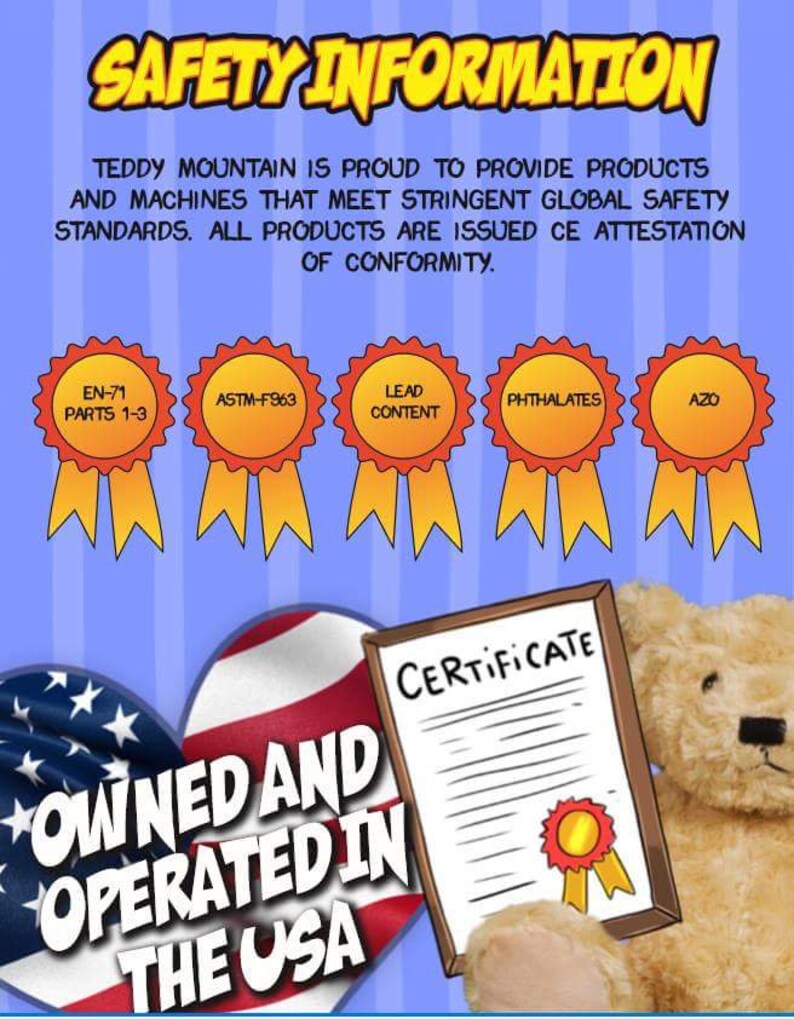 Fully Fluffed Teddy Mountain NY Colorful Furry White Poodle 8 Build and Play No Sew Bear Craft Kit