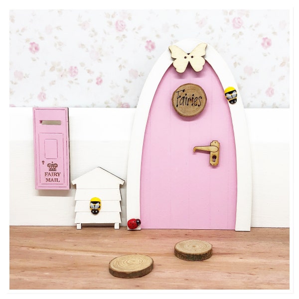 Fairy door set with accessories , fairy postbox pretend play magical fairies girls gift