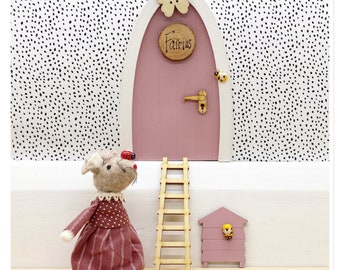 Cute Fairy door set with accessories bee hive , ladder pretend play magical fairies girls gift