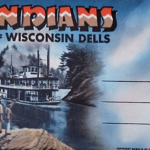 Vintage Unused Drawings Souvenir Booklet of Indians of Wisconsin Dells, , WI. Looks to be late 1950s or 1960s