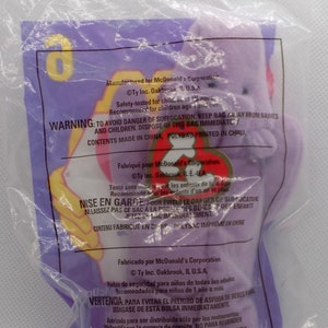 NIP Vintage McDonald&#39;s TY Teenie Beanie #6 &quot;Happy&quot; Hippo From 1998