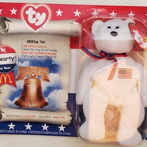 Mint Vintage McDonald&#39;s TY Teenie Beanie Libearty the Bear From 2000