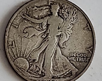 Vintage 1943 Walking Liberty Silver Half Dollar Coin