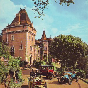 Vintage Automobile Museum, North of Lyons, France. Used Post Card. 1970s