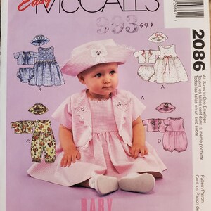 McCall&#39;s Infant Pattern is UNCUT and Assumed to Contains Size Small-XL (Size Equivalents in Description). 1999