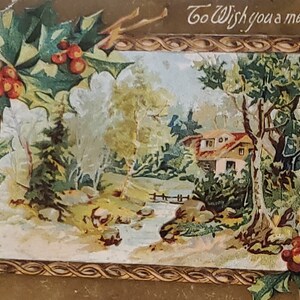 Vintage Christmas Postcard, Early 1900s. No Stamp or Postmark
