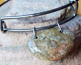 Handcrafted Beautiful Lake Superior Granite Bangle Bracelet