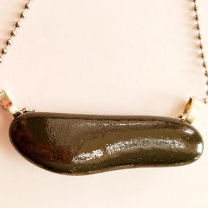 Handcrafted Beautiful Lake Superior Basalt Stone On Silvertone 18-20 in Chain Necklace