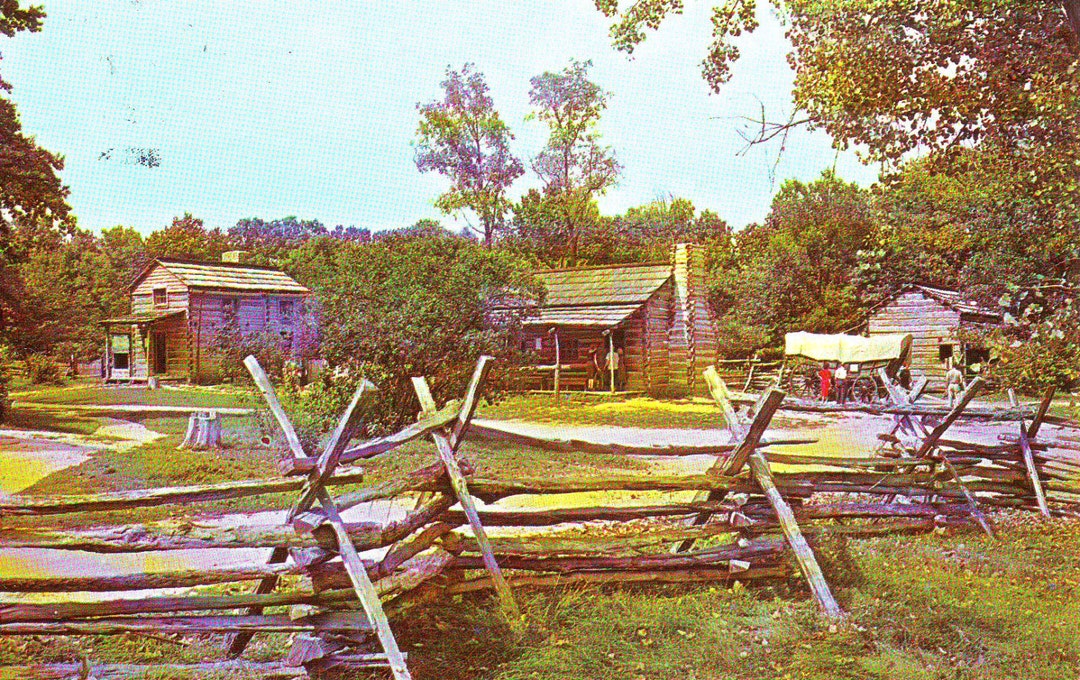 Vintage New Salem State Park, Lincoln's New Salem, Illinois, Stamped