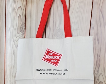 NOS Milwaukee Road Embroidered Canvas Tote Bag