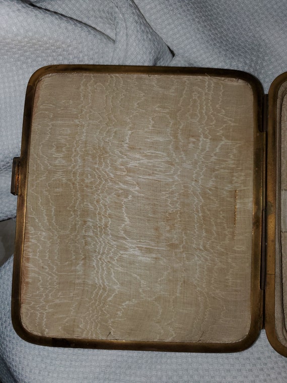 Rare Antique Morocco Leather Expandable Travelling Jewelry Case