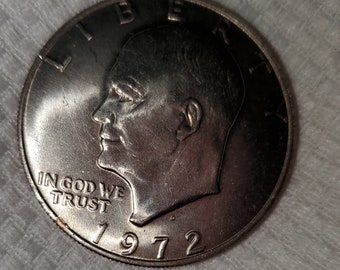 Vintage 1972 geklede type 3 Eisenhower dollar munt