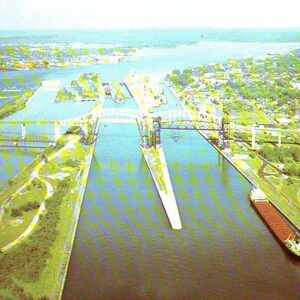 Vintage Sault Ste. Marie International Bridge, Ontario, Canada, Unused Post Card