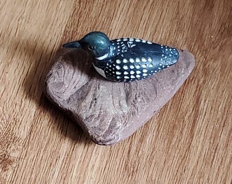 Lake Superior Jacobsville Sandstone Accent Piece With Resin Loon