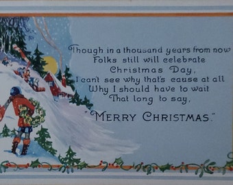 Vintage Christmas Unused Postcard