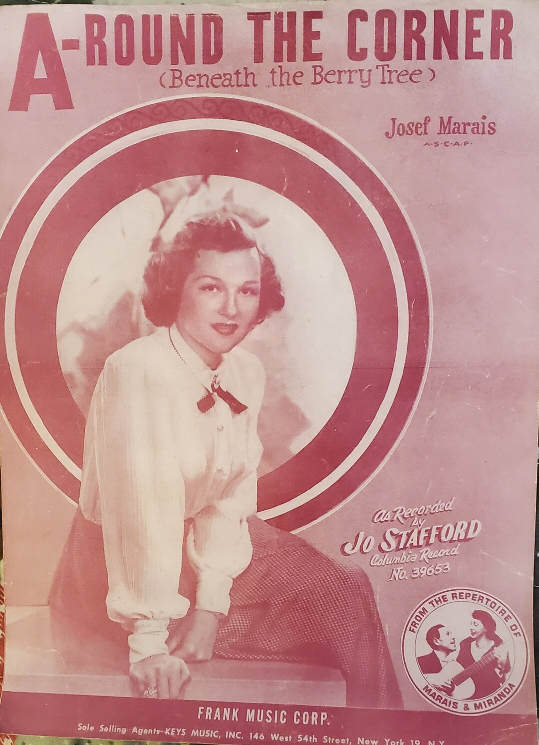 1950 Around the Corner Sheet Music by Josef Marais Etsy