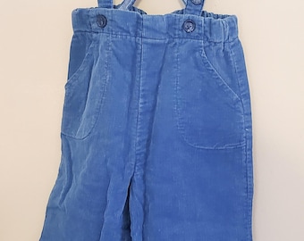 Vintage Late 1950s Infant Flannel Lined Corduroy Pants with Straps