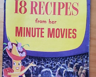 Vintage Mid-century 18-pg 1953 Chiquita Banana Presents 18 Recipes From Her Minute Movies Small Bookley