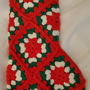 Vintage Granny Square Christmas Stocking