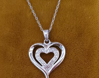 Vintage Bluebird Brand Sterling Silver Necklace Most Likely with Cubic Zirconia