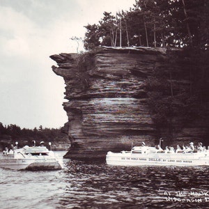 Vintage Duck in Wisconsin Dells at Hawks Bill Unused Post Card. Printed on Kodak Photo Paper