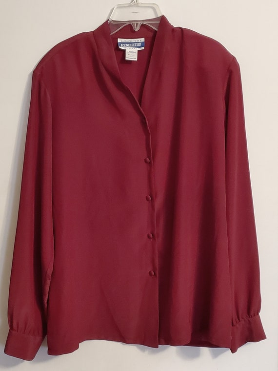 Vintage Pendleton Polyester Blouse in Misses Size… - image 1