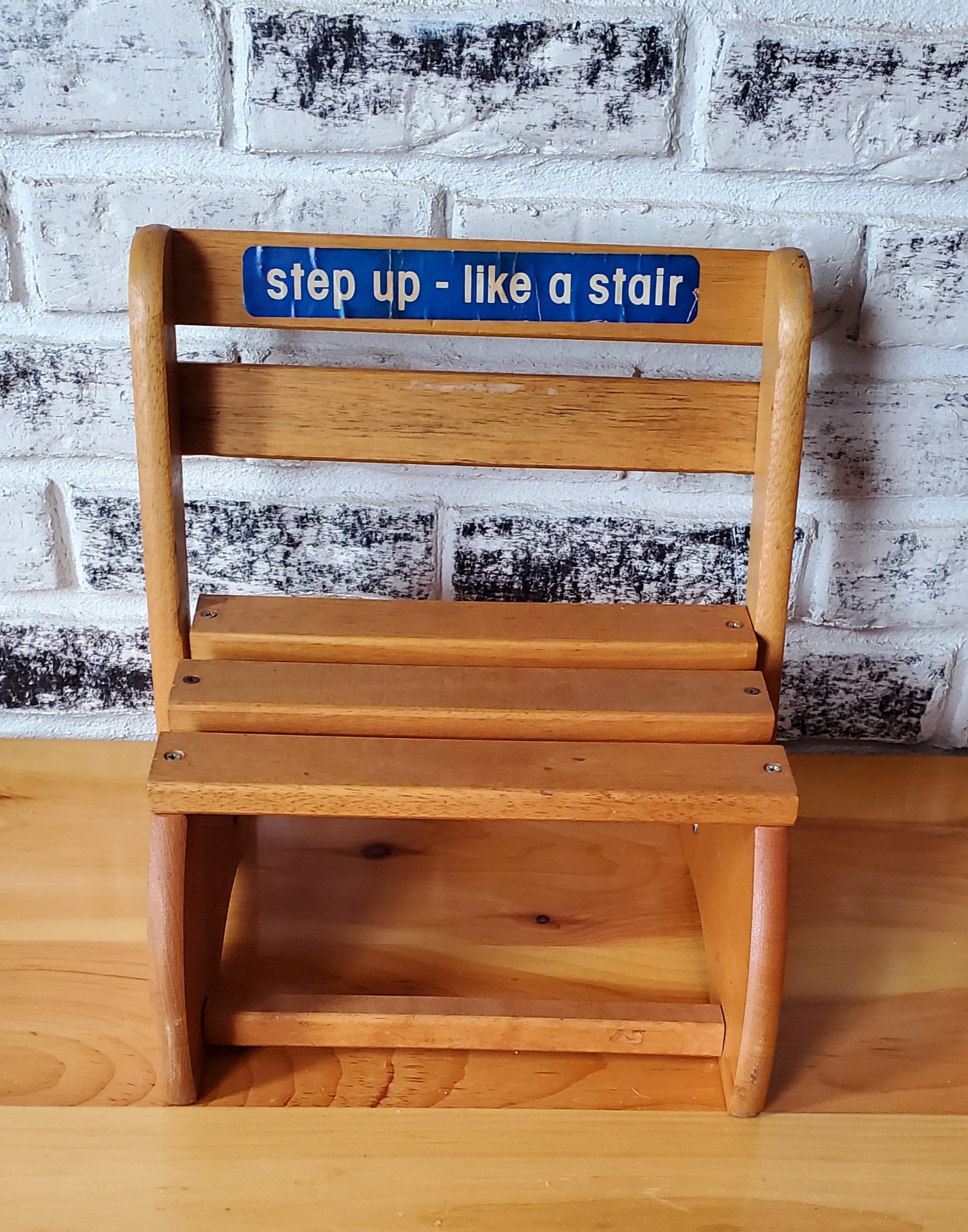 Vintage wood folding step stool sale