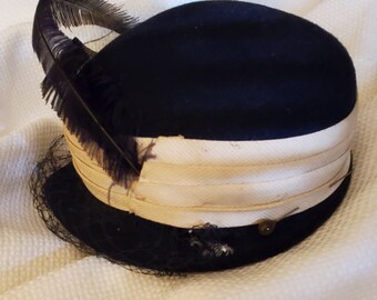 1950s Glenover Navy Blue Complete Wool Hat - Etsy
