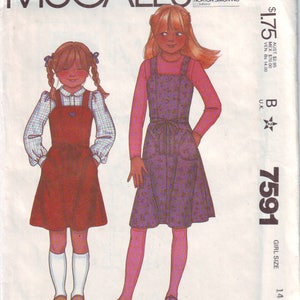 Vintage McCall&#39;s Girl&#39;s Wrap Around Jumper in Size 14.  UNCUT. AS IS