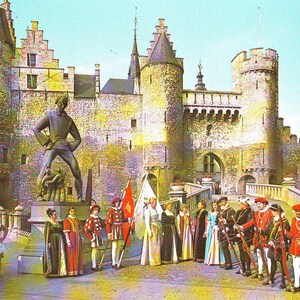 Vintage &quot;Lange Wapper&quot;  in Antwerp, Belgium Post Card