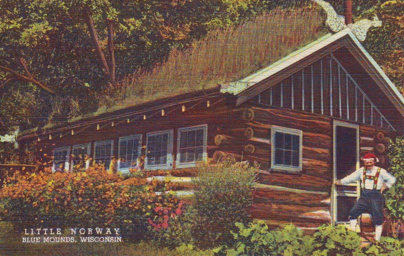 Vintage Little Norway, Blue Mounds, Wisconsin, Unused Postcard Etsy