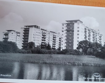 Vintage Black and White Malmo, Sweden Unused Post Card