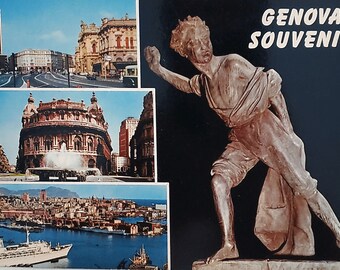 Vintage Used Post Card of Genova, Italy