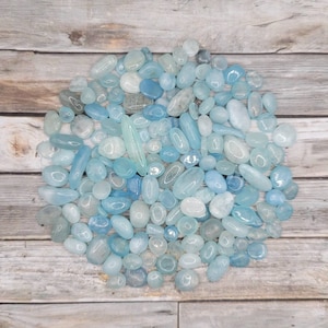 1lb Aquamarine Tumbled Chips, Small Tumbled Aquamarine Crystal, Bulk Crystals, Healing Crystal, Mineral Specimen image 1