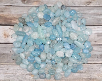 100g Aquamarine Tumbled Chips, SmallTumbled Aquamarine Crystal, Healing Crystal, Mineral Specimen