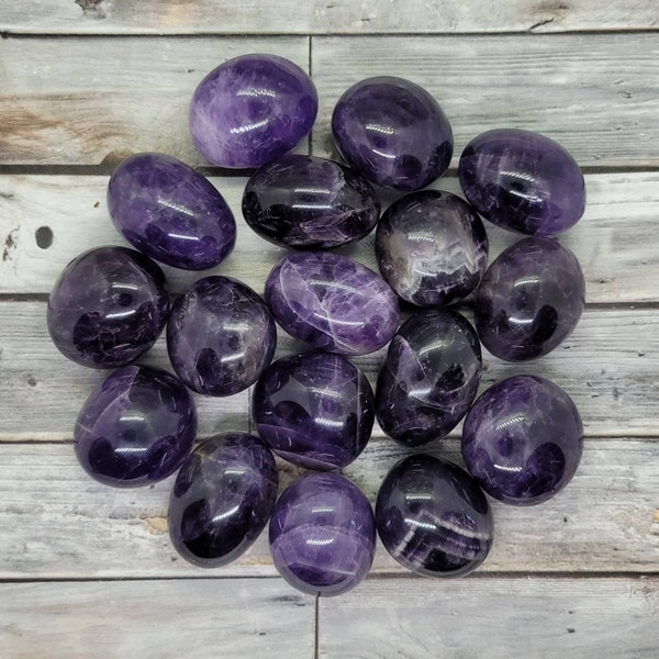 Dark Purple Amethyst Tumbled Stone, Tumbled Amethyst Crystal, Single Stone, Healing Crystal, Mineral Specimen