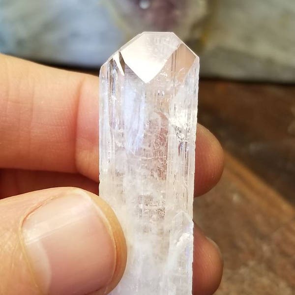 Light Pink Danburite Crystal | Danburite Display Piece |cut base self standing Mineral Specimen | Healing Crystal #160