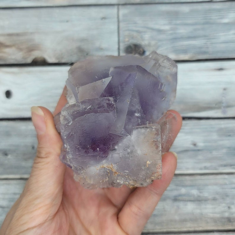 Mineral Specimen #12 Clear and Purple Fluorite Crystal Cluster Purple Cubic Fluorite Crystal Yaogangxian fluorite