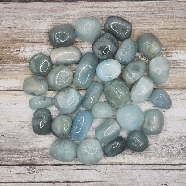 100g Aquamarine Tumbled Stone, Tumbled Aquamarine Crystal, Bulk Crystals, Healing Crystal, Mineral Specimen