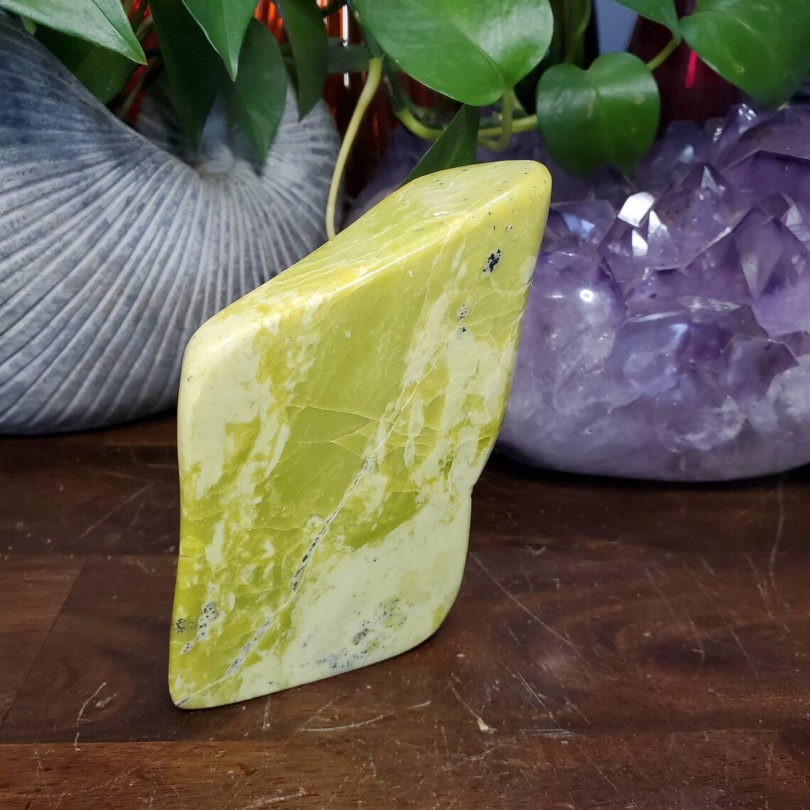 Green Serpentine Freeform Polished Serpentine Stone Display Etsy