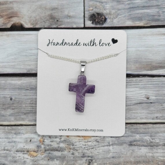 Small Amethyst Cross Pendant With 